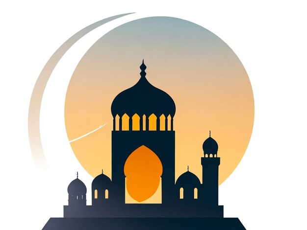 Silhouette de l'illustration de fond de la mosquée pour le ramadhan