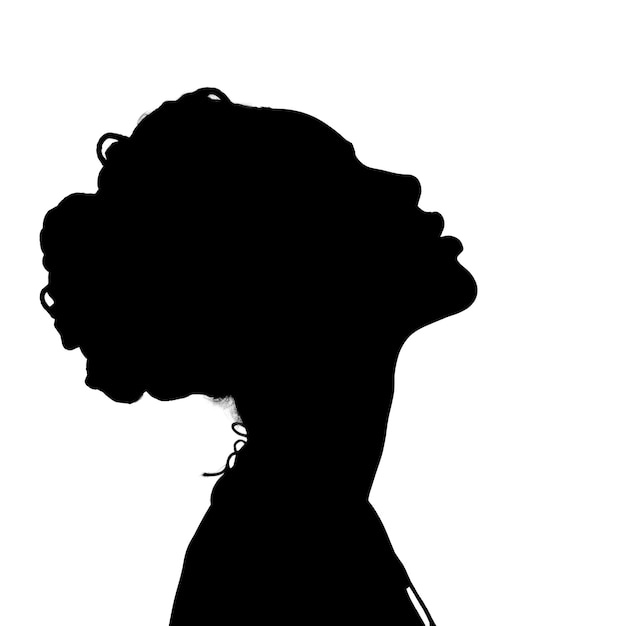 Photo silhouette d'une jeune femme profil anonyme portrait photo avatar de médias sociaux