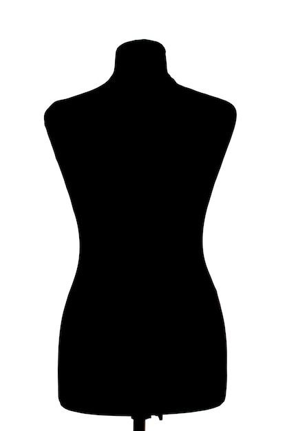 Silhouette d'un mannequin sur fond blanc