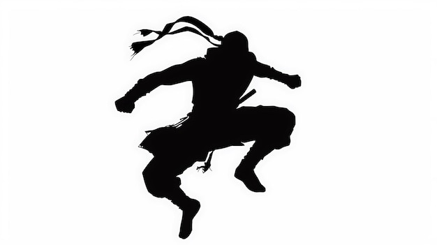 La silhouette d'un ninja en plein air