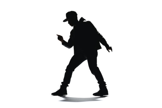 silhouette noire d'une personne dansant