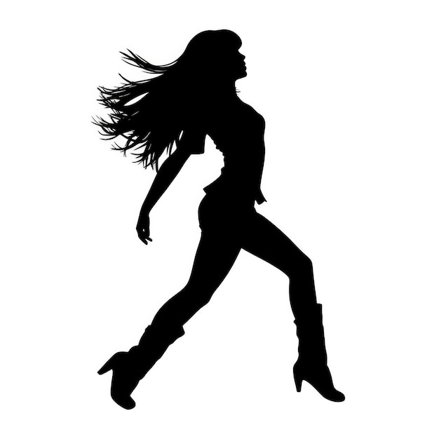 silhouette noire d'une personne dansant