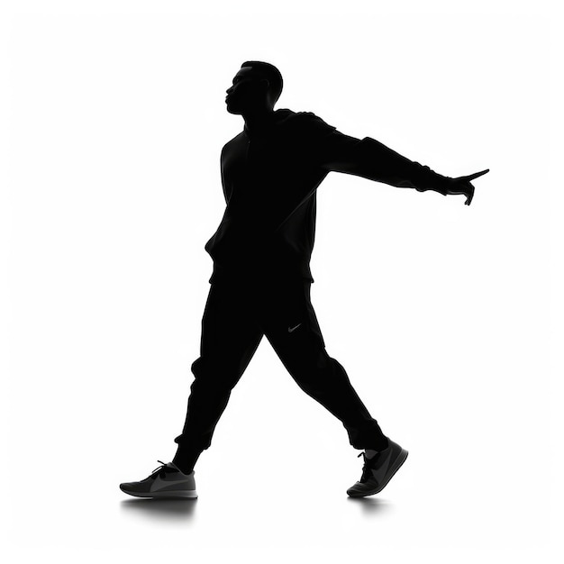 Photo silhouette noire d'une personne dansant