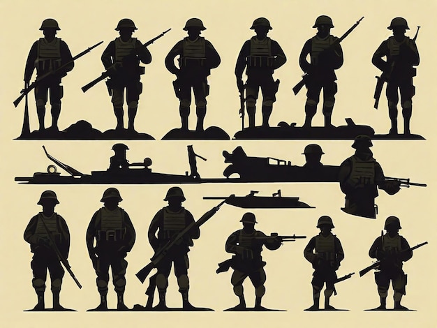 Une silhouette noire de soldat.