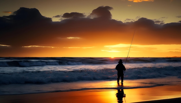 Silhouette de pêcheur