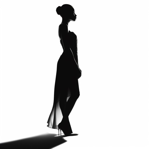 Photo une silhouette simple d'une femme illustration vectorielle arrière-plan en couleur solide