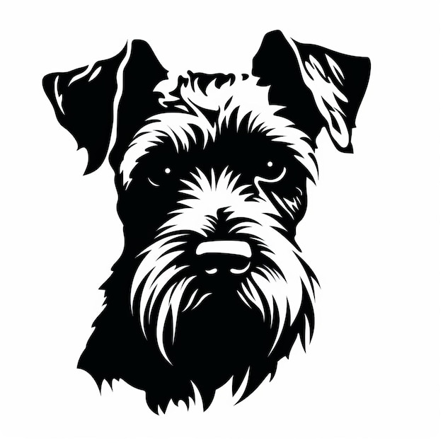 Silhouette Tête Schnauzer Miniature Fichier Découpé Laser Illustration Vectorielle