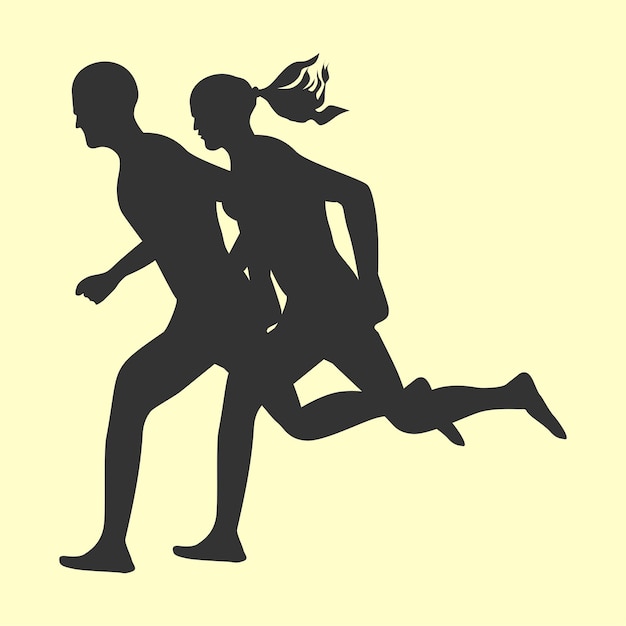 Silhouette en train de faire du jogging