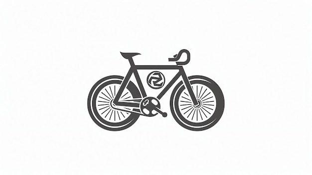 Silhouette d'un vélo avec un logo sur le cadre