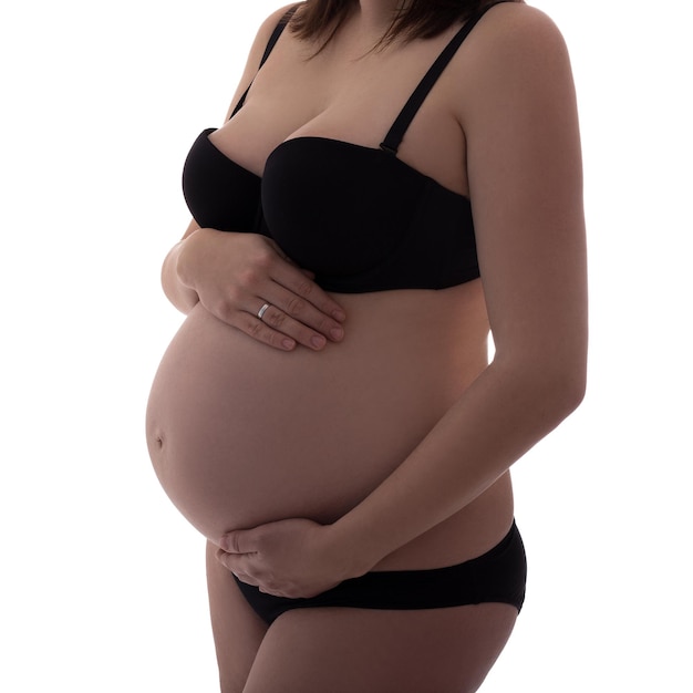 Silhouette de ventre de femme enceinte isolé sur fond blanc