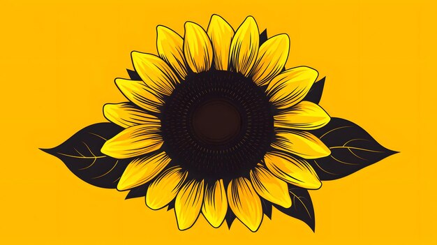 La silhouette vibrante d'un tournesol génératif ai