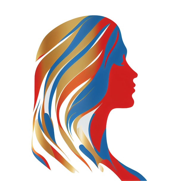 silhouette de visage de femme pour le concept de conception de logo de salon de beauté cosmétique réalisé avec l'IA générative