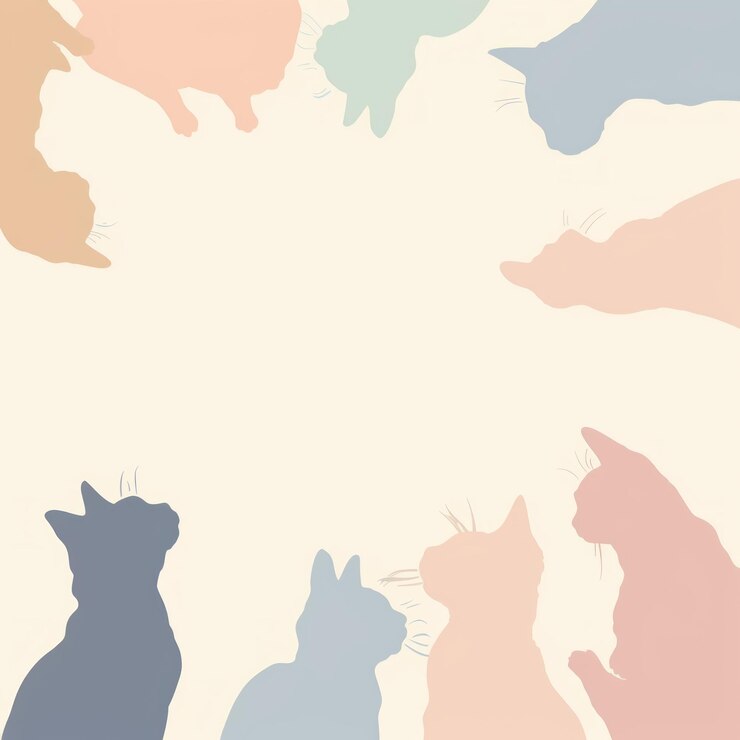 Photo des silhouettes de chats pastel encadrent un espace vide