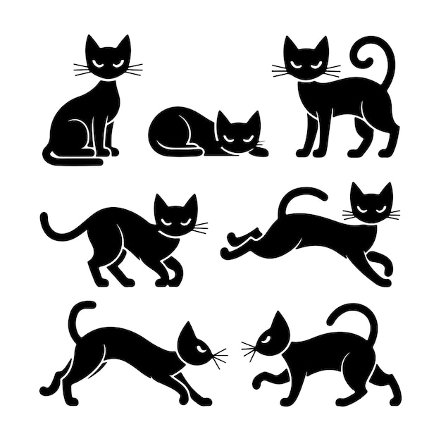 Silhouettes dynamiques La grâce des chats et l'esprit d'aventure