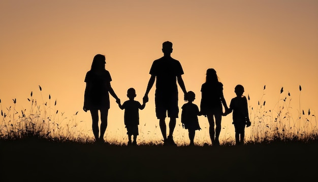 silhouettes de famille