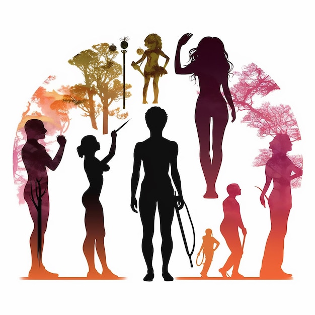 silhouettes d'hommes et de femmes