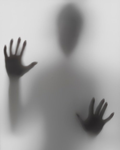 Photo silhouettes de mains terrifiantes en studio