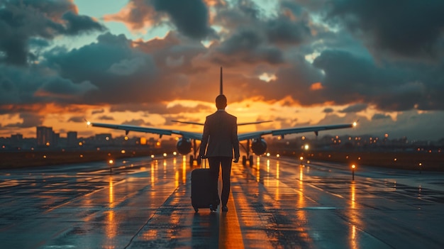 Silhouettes passagers aéroport concept de voyage aérien