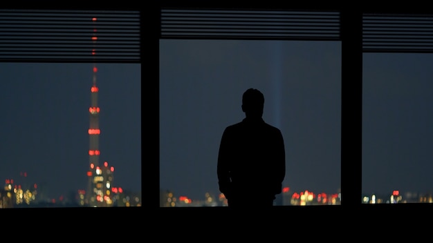 Silhouettes de personnes sur un fond panoramique