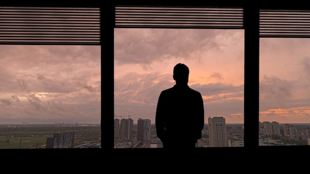 Silhouettes De Personnes Sur Un Fond Panoramique