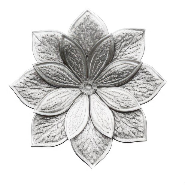 Silver Flower illustration tulipe clip art croquis fleur fond blanc