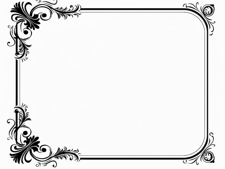 Photo une simple bordure artistique en noir et blanc pour la conception du bord de la page