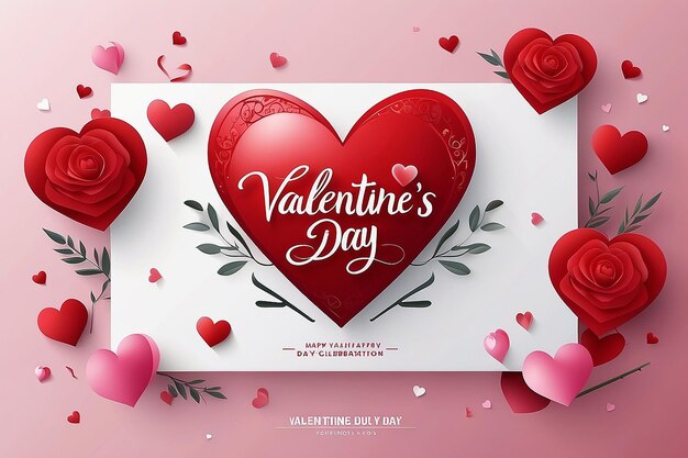 Photo simple happy valentines day celebration design