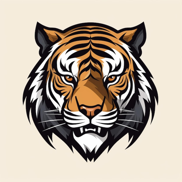 un simple logo d'un tigre