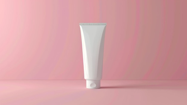 Un simple produit représentant un tube en plastique blanc de crème ou de lotion pour les mains sur un fond rose