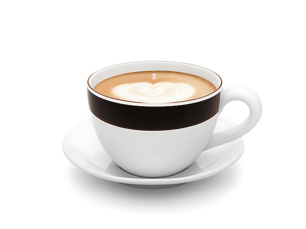 Une simple tasse de café avec le fond blanc