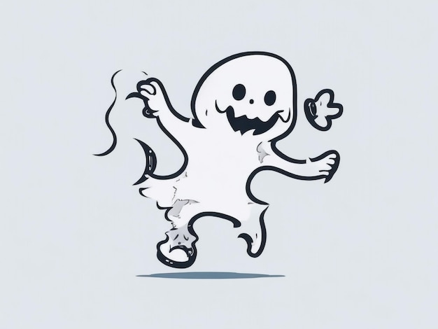 Un simple vecteur mignon tamponnant le fantôme d'Halloween