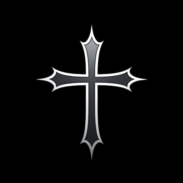 La simplicité contrastante de la croix blanche sur une toile noire