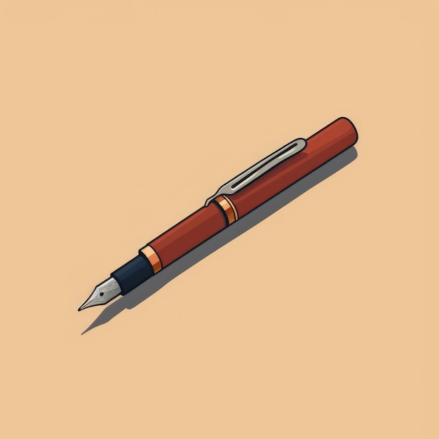 La simplicité du style Une illustration de stylo plume isométrique dessinée à la main embrassant le minimalisme