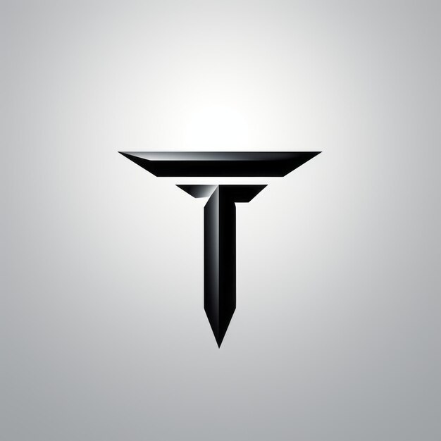 Simplicité élégante Le logo minimaliste en noir et blanc en "T"