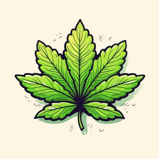 La simplicité moderne explore la marijuana dans l'art vectoriel 2D