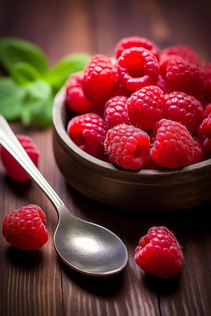 Photo la simplicité de la nature et le charme élégant des framboises