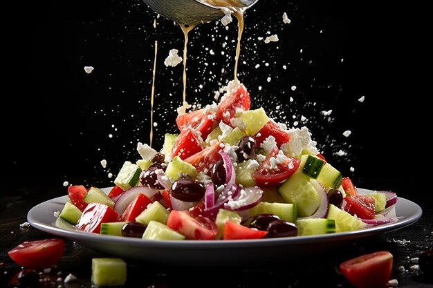 La simplicité de la salade grecque pure et fraîche