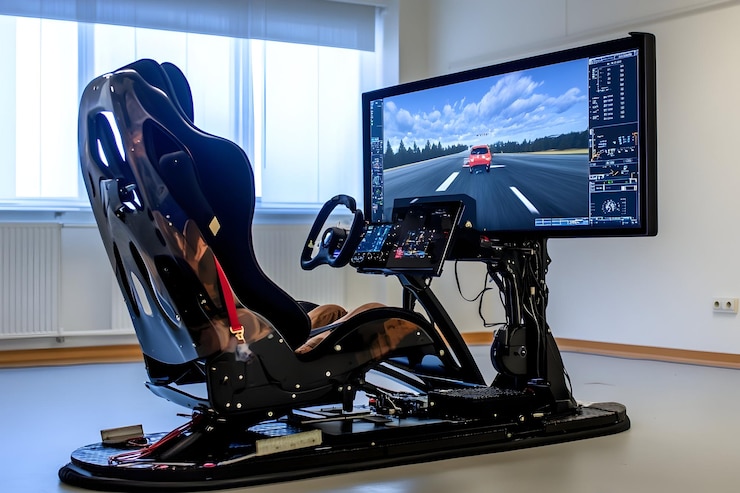 Photo simulateur de conduite réaliste imagerie d'expérience de course immersive