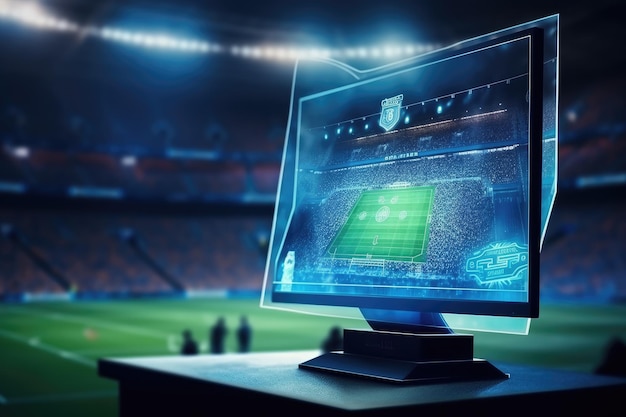 Simulateur virtuel de football par ordinateur futuriste