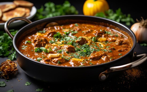 Sindhi Curry sur un fond blanc