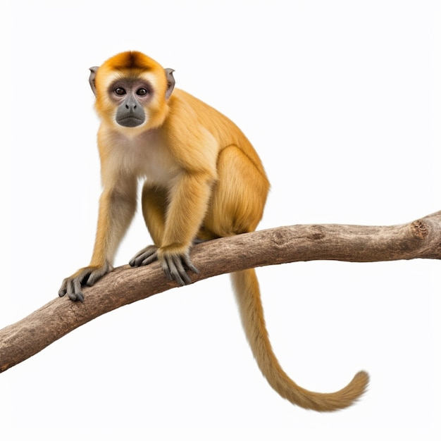 Photo singe arafé assis sur une branche d'un arbre ai génératif