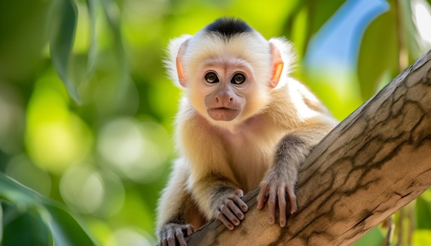 Photo singe capucin d'amazon ai générative
