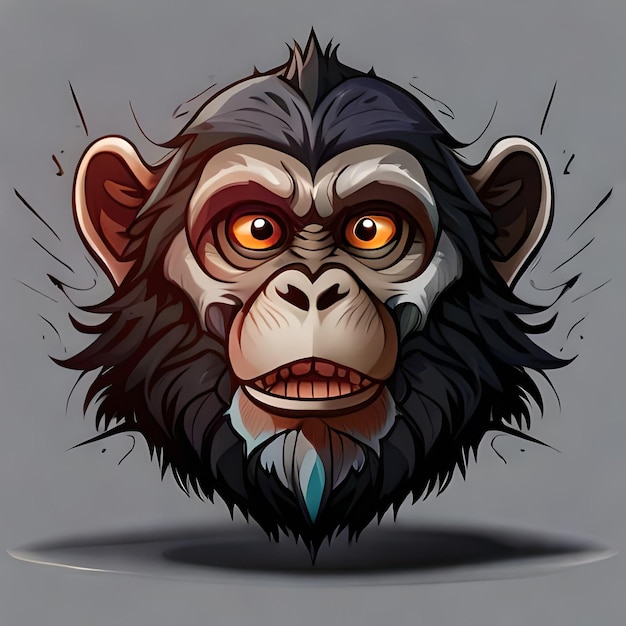 Singe cgsociety Illustration style impression prêt conception de t-shirt vectoriel