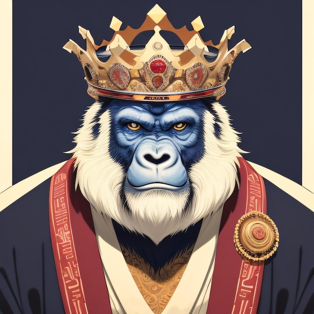 Un singe avec une couronne sur la tête