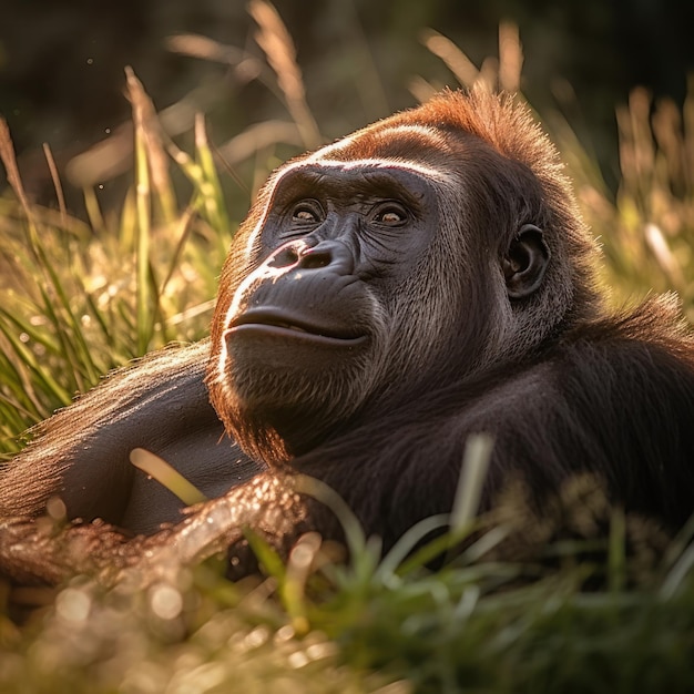 Singe dans la savane