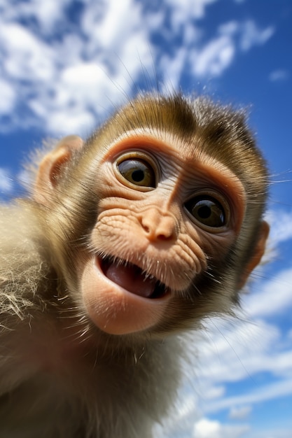 Photo singe drôle à l'extérieur