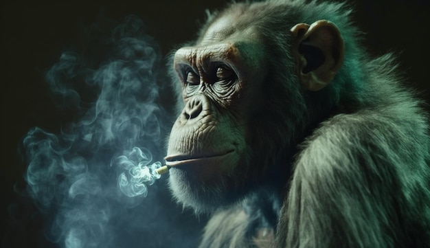 Singe Fumer des animaux IA générative