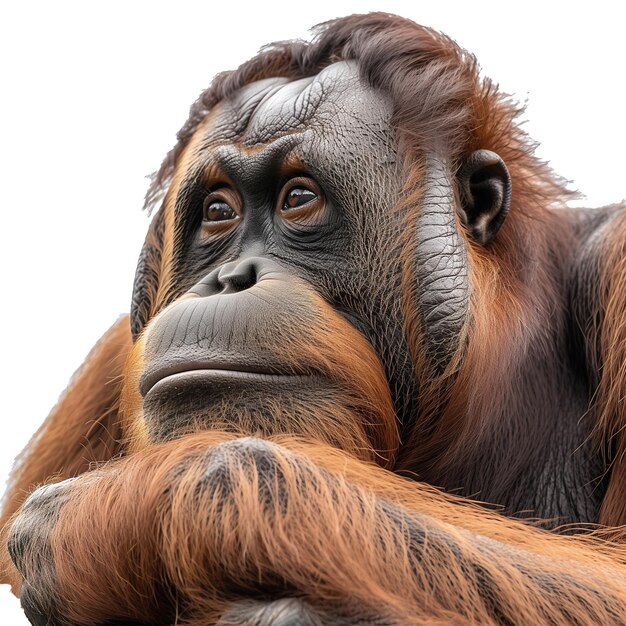 Photo un singe isolé sur un fond blanc