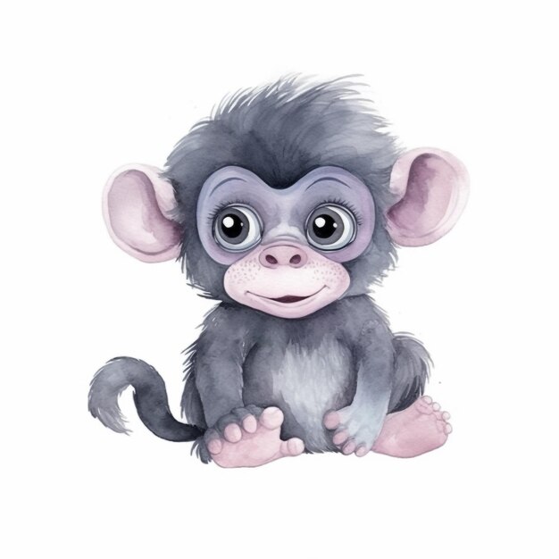 Un singe mignon avec un petit visage.