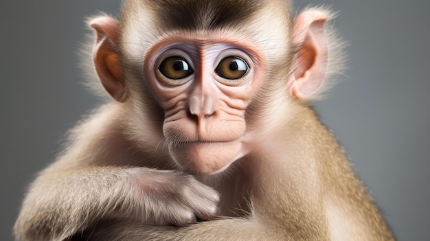 Un singe avec un regard triste sur son visage